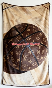 LV Monogram Basketball Design Blanket Iconic LV Luxury Basketball Throw 010
